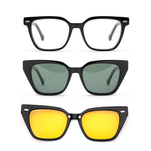 Lunettes de soleil polarisées à clipser en acétate UV400 légères anti-radiation confortables style œil de chat - Product Image 4