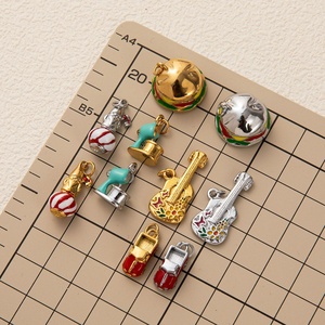 En stock: Collar con colgante de la serie Daquan Life, de acero inoxidable con oro de 18K, cadena básica DIY, dijes de moda infantiles - Product Image 2