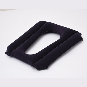 Coussin de siège gonflable anti-escarres avec trou pour fauteuil roulant et chaise de confort, fermeté moyenne, surface en tissu floqué - Product Image 5
