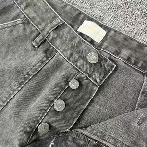 Pantalones Vaqueros de Trabajo con Parches a la Moda para Primavera y Otoño, Estilo Aime Leon Dore ALD, Pantalones Casuales de Pierna Recta - Product Image 4