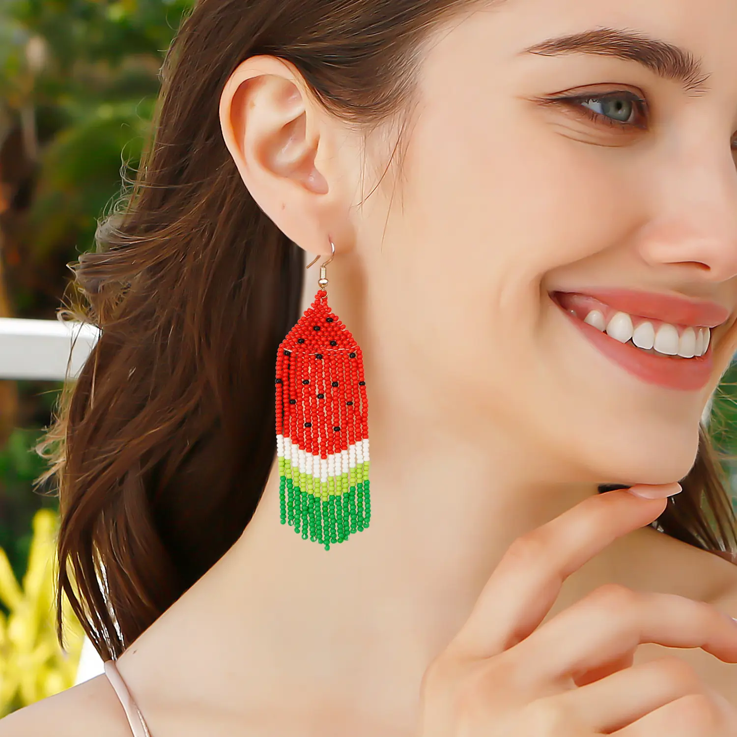 Großhandel Modeschmuck DIY Quaste Ohrringe Obst Wassermelone Anhänger kreative handgemachte Ohrringe Damen Ohrringe