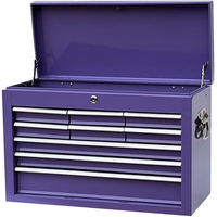 Coffre à outils en métal portable 24 "armoire à outils à 9 tiroirs avec organisateur de boîte de rangement d'outils en acier violet