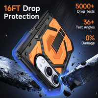 Étui pour iPhone Duo Fold, style Mecha, résistant aux rayures, antidérapant, double support, absorption des chocs, verres renforcés aux quatre coins