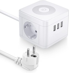 Caricabatterie multifunzione EU Cube: USB A + tipo C porta piccola striscia di luce notturna Desktop - Product Image 3