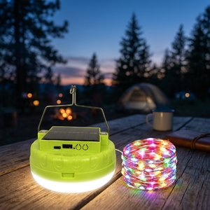 Lámpara de Tira LED Solar Integrada RGB de Colores Cambiantes Graduales Recargable 300W Carga USB/Solar Material PP 3x1200mAh - Product Image 5