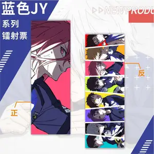 9 Designs 20X6.7cm Blue Lock Anime Bookmark caneta 3d Lenticular Bookmark Isagi Yoichi Cosplay Laser Ticket para Livros