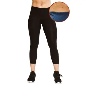 Leggings De Compressão de Emagrecimento das mulheres Leggings de Cintura Alta Calças Leggings Yoga Sauna Termo Sauna Suor Capris