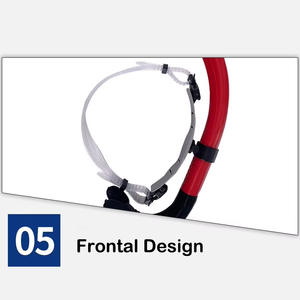 Snorkel Frontal <span class=keywords><strong>con</strong></span> Tapa Seca Equipo de Snorkel Deporte Acuático Sets de Buceo Entrenamiento de Natación Profesional <span class=keywords><strong>Tubo</strong></span> de Respiración de PVC Kits de Natación - Product Image 6