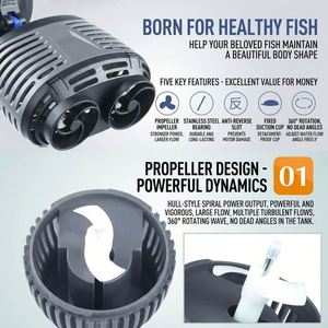 360-Degree Rotating Plastic Submersible <b>Pump</b> Wave Maker <b>Aquarium</b> Luxury Cylindrical Wave <b>Pump</b> Suction Cup Magnet High Flow - Product Image 4