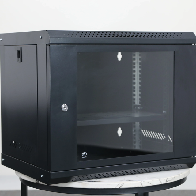 9U Loose Shipment Network Cabinet Wall Mounted or Floor Standing 450*530*400mm SPCC Steel Coating with Tempered Glass in Stock.