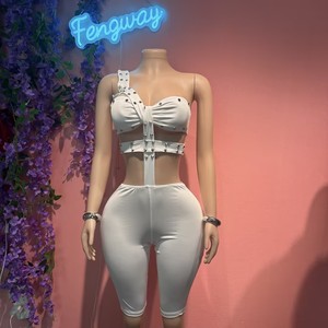 Nuova <span class=keywords><strong>Tuta</strong></span> Estiva 2026 da Donna alla Moda, Personalizzata con Borchie, Sexy, Scavata, Slim-Fit - Product Image 5