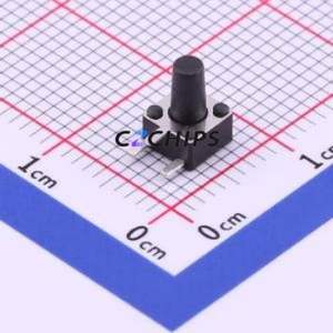 TS-1091B-A8B3-D2 Tactile Switch Through hole Component THT Switch Single Pole Single Throw Round Button 2.5N Right Angle Insert - Product Image 1