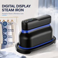 Défroisseur Vapeur Portable à Écran Numérique avec Tête Rotative pour Vêtements