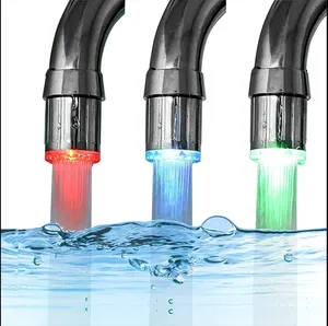 LED Color Light Sanitary Infrared Automatic Auto Sensor Faucet With Adaptor