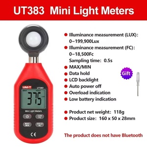 UNI-T UT383 Industrial Grade Digital Lux Meter 199,900 Luminanz <span class=keywords><strong>tester</strong></span> für präzise Lichtmessung UT383BT mit Bluetooth - Product Image 2