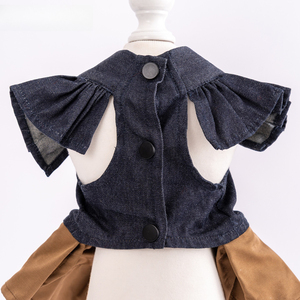 Robe pour chien d'automne, jupe en jean pour maltais, vêtements pour petits chiens, ours, animaux de compagnie - Product Image 4