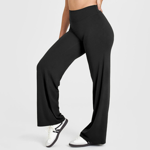 Calças de Yoga Femininas de Cintura Alta com Corte Reto, Calças de Treino Soltas para Atividades Casuais na Academia e Corrida - Product Image 2