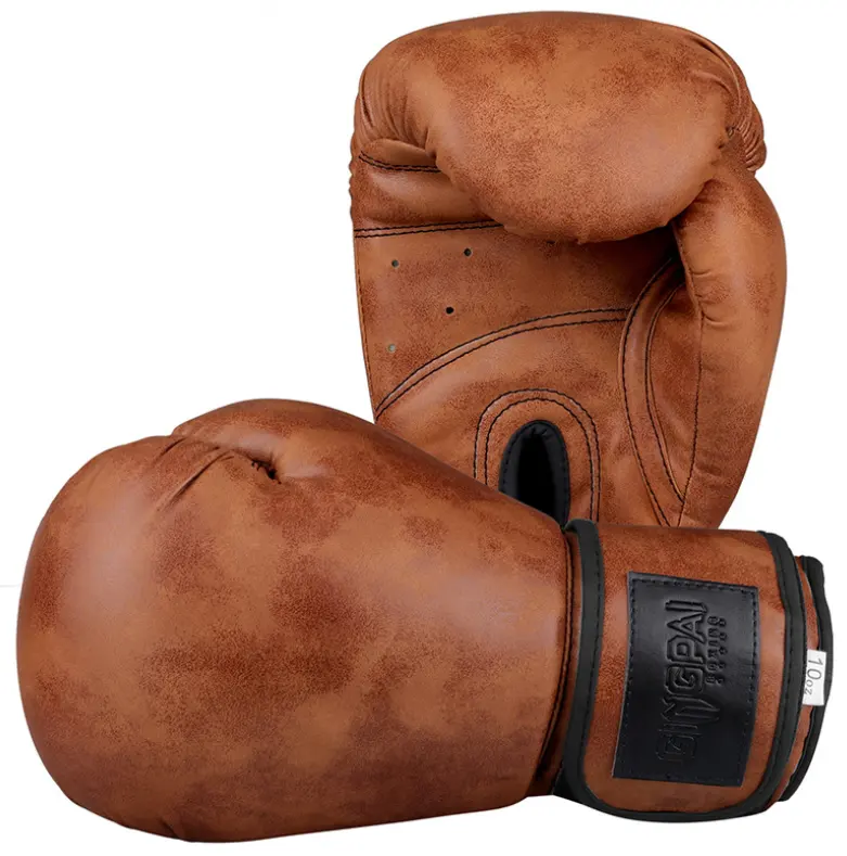 Retro Wie Echtes Leder Ausbildung Kick Boxing PU Leder Boxen Tasche Handschuhe