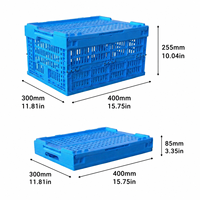 Caisse en plastique pliable, empilable et emboîtable HUADING 400*300*255 mm en PP écologique, avec logo personnalisé pour les marques de vente au détail