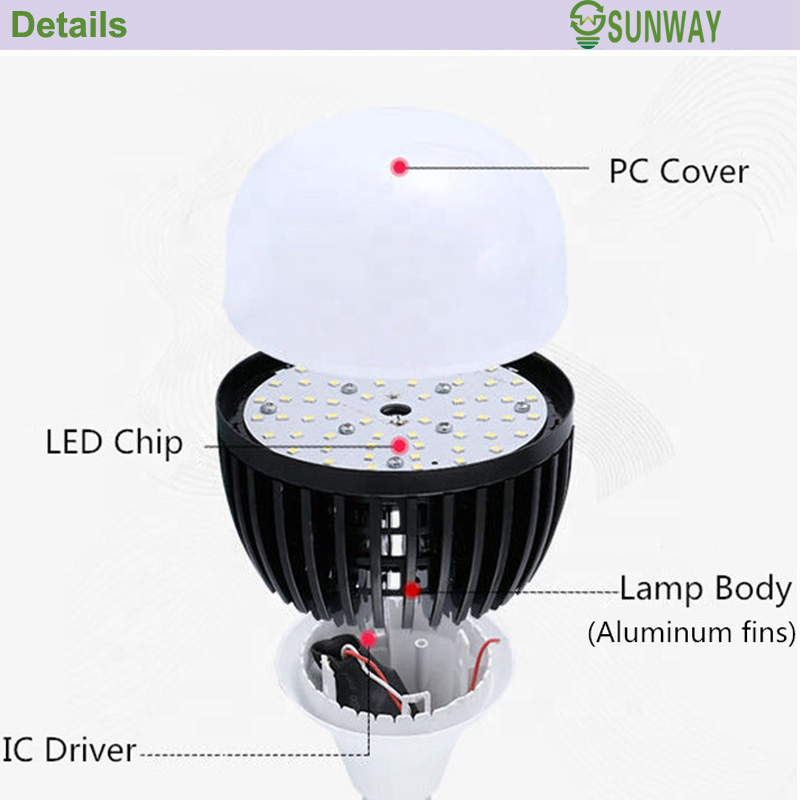 Zhongshan Manufacturer E27 50W 80W 100W 120W 150W 110V 220V OEM ODM Led Lamp Light Bombillo High Power Led 50W Bulb