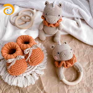 Offre Spéciale : Ensemble de hochets et chaînes de sucette en bois pour bébé, sans BPA, avec ourson au <span class=keywords><strong>crochet</strong></span> - Product Image 3