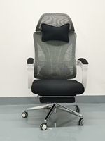Fauteuil de bureau ergonomique en maille pour cadres, avec accoudoirs et appui-tête réglables, pivotant et inclinable, robuste, à 3 vérins à gaz, vente en gros