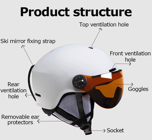 Outdoor Kinder & Erwachsene Snow Skateboard Visier Hood <span class=keywords><strong>Goggle</strong></span>-Begleiteter Ice <span class=keywords><strong>Ski</strong></span> Helm - Product Image 3
