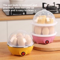 Cuiseur à œufs et cuiseur vapeur multifonctionnel transfrontalier en acier inoxydable double couche, mini appareil de petit-déjeuner domestique
