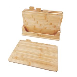 Baki Bamboo Cutting Board Set 32cm Double-sided With <b>Stand</b> For Fruit <b>Vegetable</b> Chopping Blocks - Product Image 2