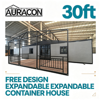Maison conteneur de luxe au design européen, 30 pieds, 3 chambres, cuisine, maison préfabriquée portable, bureau mobile, bâtiment de bureau éolien
