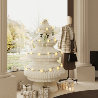 Arbre de Noël en papier Spazepaper pour robe de mariée avec éclairage, de 1,5 m à 2,1 m de haut, pour décoration de mariage et de vitrine