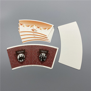 Fundas de Papel para Vasos de Doble Cara, Color Rojo y Amarillo, Abanico de Papel para Vasos - Product Image 2