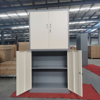 Armoire de classement métallique moderne à 4 portes avec 2 étagères réglables, armoire de rangement verrouillable en acier pour bureau, salle de sport, maison