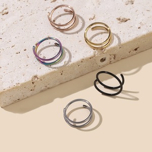 Bijoux de corps en acier inoxydable : Piercing de septum, piercing de nez, double hélice, cartilage, rook, boucle d'oreille, anneau de nez articulé à clipser - Product Image 5