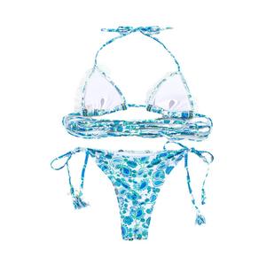 Nouvel ensemble bikini dos nu pour femme 2025 – Maillot de bain sexy à motif uni, antibactérien, respirant, en nylon et élasthanne, avec perles - Product Image 5