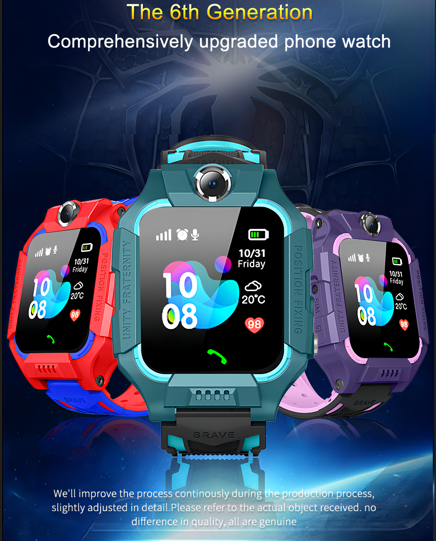 Z6 Square Kids Smart Watch 2G GPS SOS Call Waterproof IP67 Touchscreen Dual SIM Heart Rate Sleep Tracker 5-10 Days Battery Life