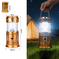 Lampes de camping portables, lanterne solaire rétractable, lampe de tente rechargeable par USB, lampe de survie suspendue pour l'extérieur