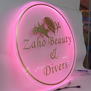 Custom LED Backlit <b>Acrylic</b> Neon Sign Wedding Advertising Shop Sign <b>Board</b> Business with Round Logo Decoration Lights - Product Image 6