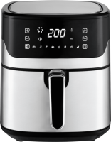 Friteuse à air électrique moderne en acier inoxydable, contrôle tactile, sans huile, capacité 6,5 L, cuve amovible, économie d'énergie, pour la cuisine domestique
