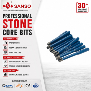 <span class=keywords><strong>Foret</strong></span> <span class=keywords><strong>à</strong></span> noyau SANSO de 8 mm de diamètre, longueur 120 mm, <span class=keywords><strong>avec</strong></span> <span class=keywords><strong>tête</strong></span> de coupe en <span class=keywords><strong>diamant</strong></span> en forme de U pour le perçage du granit, du marbre et de la pierre - Product Image 1
