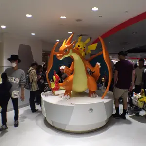 Escultura de dibujos animados de 10 pies/6 pies, estatua de charizard, decoración de centro comercial de Pokemon