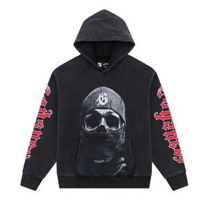 Sweat-shirt à capuche 100% coton pour homme, surdimensionné, lourd, vêtements de rue d'hiver, imprimé de dessins animés, technique de lavage à chaud, tricoté - Product Image 2