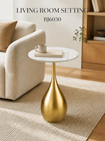 Table basse moderne en dalle de roche dorée avec piétement sculptural en fer, portable pour salon et hôtel, OEM ODM