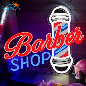 Op maat gemaakte barbierzaak logo UV-geprint neonlicht LED nachtlampje acryl feest bruiloft decoratie gratis ontwerp neonlicht reclamebord - Product Image 1