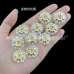 Diy Jewelry Accessories Gold Plated Petals Plastic Resin Wedding Hair <b>Clips</b> - Product Image 3