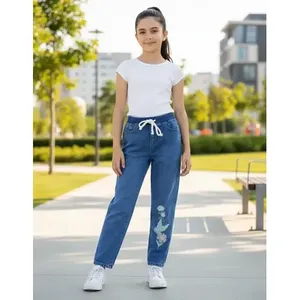 Pantaloni Jogger Elasticizzati Ricamati per Ragazze Adrenaline Taglia 12 Jeans Slim Fit con Tasche in Misto Cotone e Spandex - Product Image 1