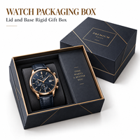 Boîte cadeau de luxe personnalisée pour montres, avec couvercle et base rigides en papier, avec logo, pour montres, bijoux et accessoires.