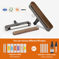 Diffuseur de parfum de luxe pour voiture avec clip de ventilation en bois et métal, huiles essentielles, désodorisant, recharge d'huile aromathérapeutique par pince