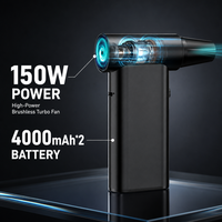 Souffleur d'air électrique sans fil 130000 tr/min, moteur sans balais 4 vitesses, puissant et portable, pour le nettoyage des claviers et des appareils électroniques