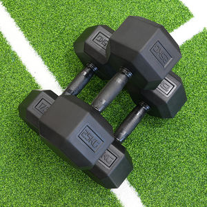 Großhandel Fitnessstudio-Ausrüstung Gewichtheben Fitness-Training Gummi Sechskant-Hanteln - Product Image 5